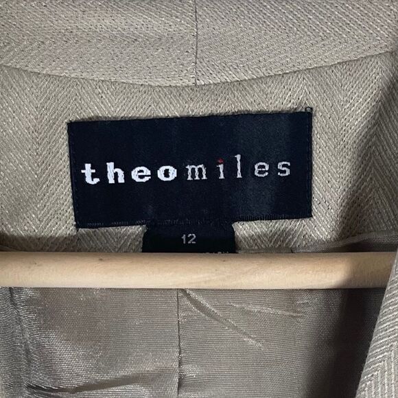 Theo Miles Beige Vintage Single Button Blazer Sz 12 - Picture 3 of 6